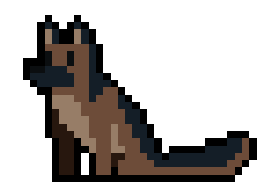 pixel german shepherd sitting